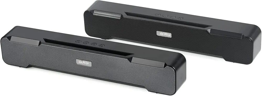 HB PLUS Bar H51 Bluetooth Soundbar 10W RMS Signature Sound,2.0 Channel,BTv5.1,Dual Full-Range Drivers, AUX, TF Card, USB, Upto 6 Hrs Playback,Built-in Mic,TWS Feature(Classic Black)-image-25