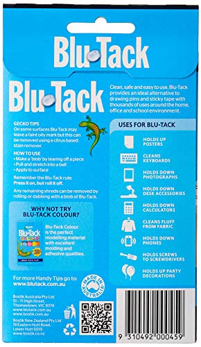image for Bostik Blu-Tack Reusable Adhesive 75g, Light Blue, Pack 1
