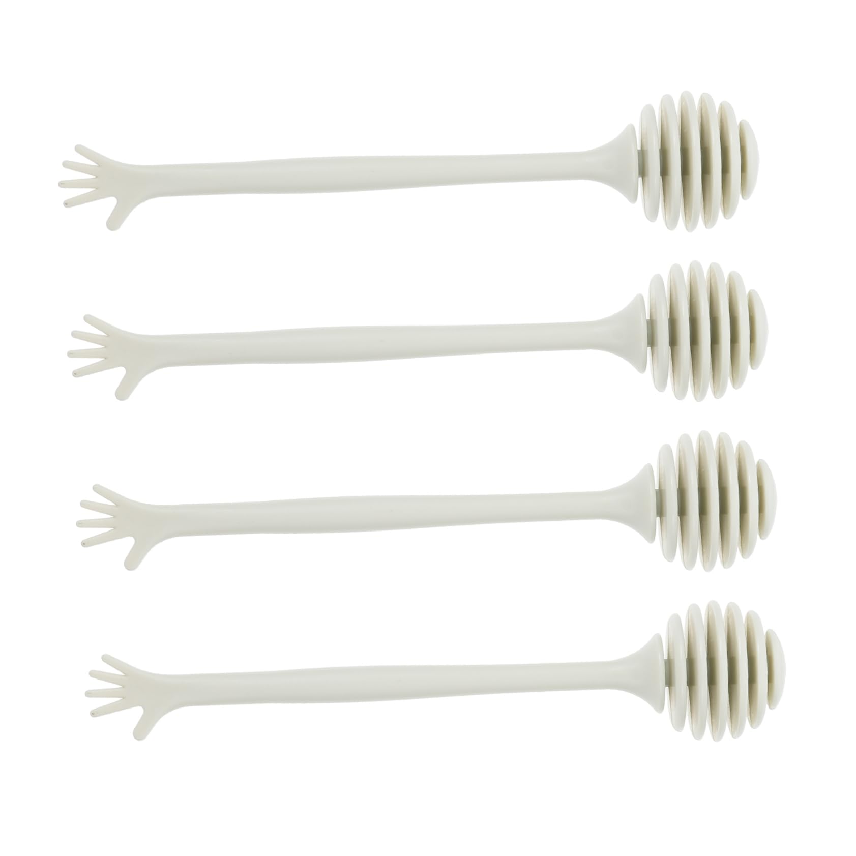 CIYODO 4pcs Honey Stirrer Honeycomb Stirrer Honey Stirring Stick Honey Mixing Stirrer Mini Stir Sticks Honey Sticks Honey Spoon Mini Honey Comb Honey Mixing Sticks Jam White Pp re-usable