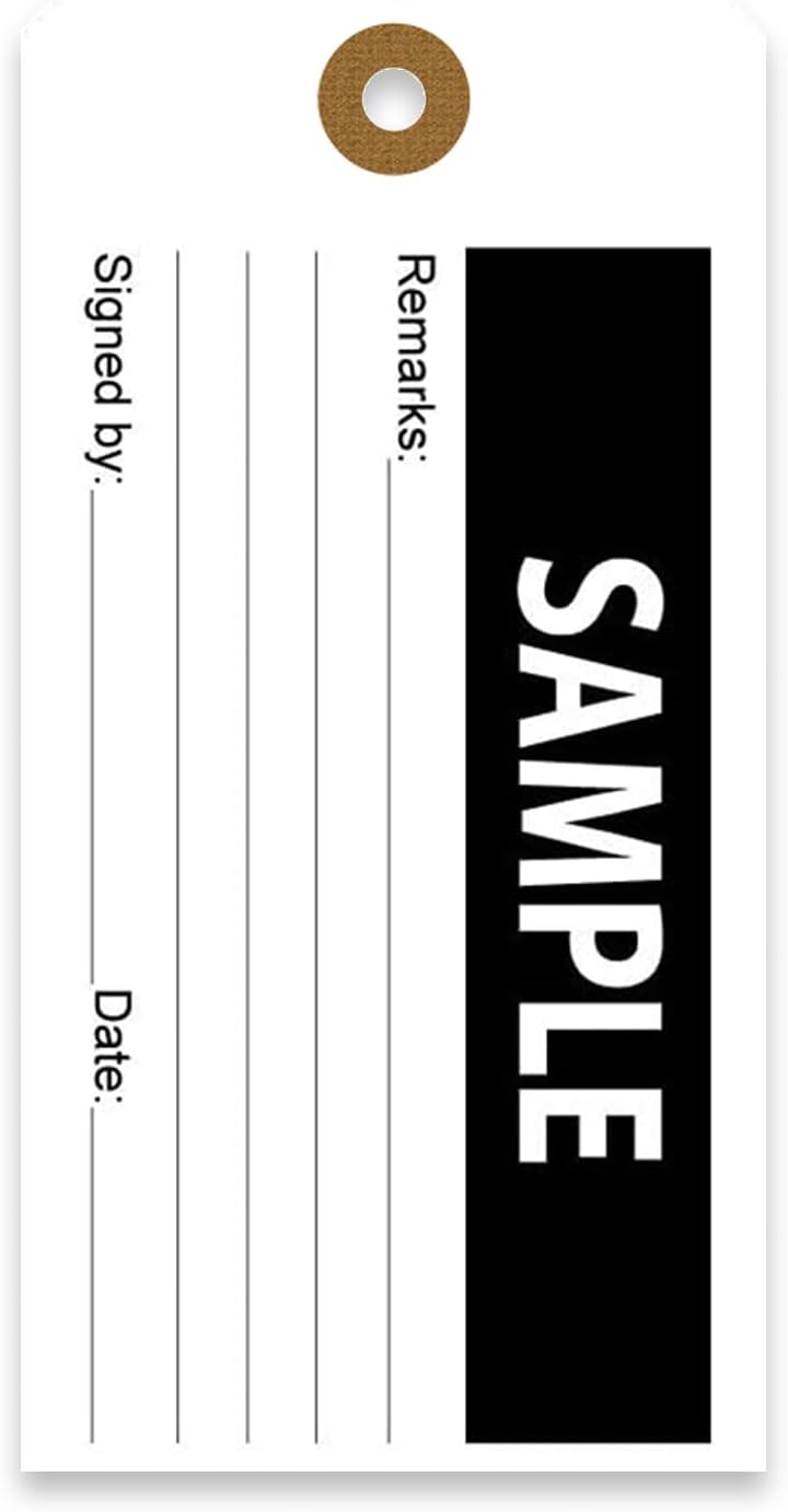 Tags 4 Less Production Quality Control Hang Tags – Equipment Preventative Maintenance Labels, for Easy Record-Keeping for Inventory Status (Sample, Pack of 100)