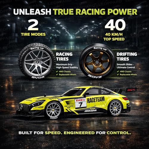 Image of TheLittleOnes 4x4 Rc Drifting Car - Rc Drift Cars High Speed Remote Control Drift Car 2.4GHz Remote Control Drift Stunt Off Road Cars 360 Rotation Toys For Kids & Adults Boys & Girls [HyperDrift NEW]