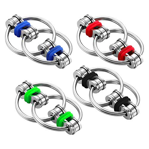 SCIONE Fidget Toys for Adults,Metal Bike Chain Bulk ADHD Fidget Toys-Stress Relief Finger Fidget Toys for ADHDï¼Anxiety and Autism (4 Pack)