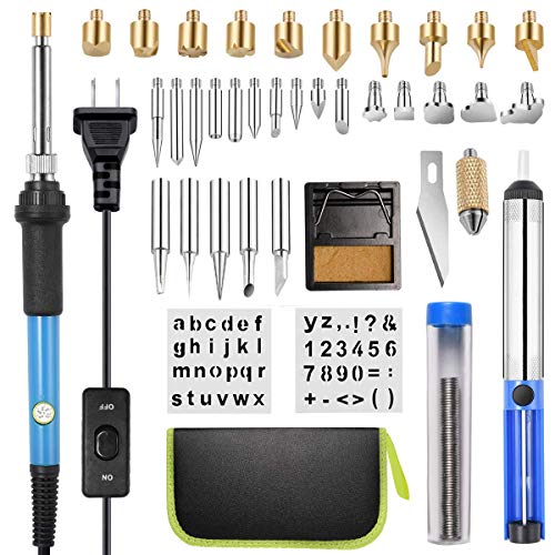 Wood Burning Kit, [Upgraded] Rarlight Woodburning Tool with Soldering Iron Intlmate, 54 PCS