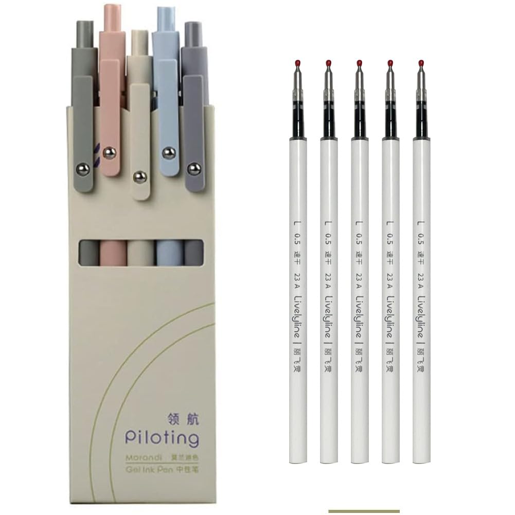 Aazon.co: 5PCS Zennyth Retractable Gel Pens With Extra Refills Set...