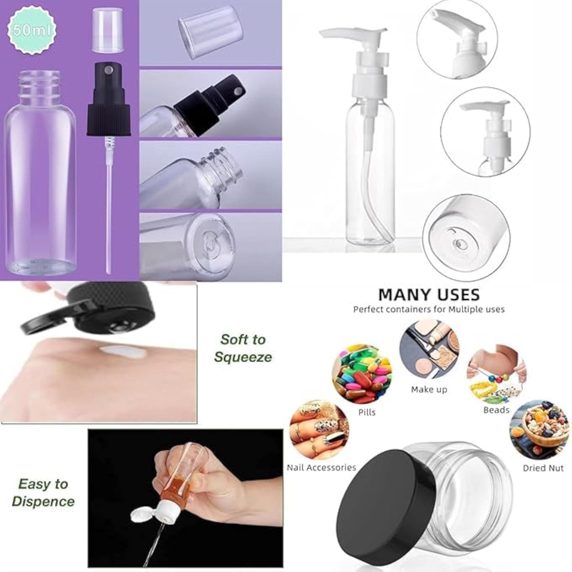 Leak Proof Portable Toiletry Empty Sprayers Set
