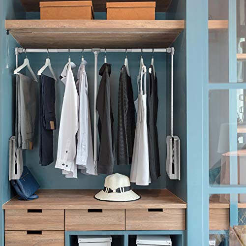 Tringle à vêtements réglable taille Medium en acier robuste armoire - 3