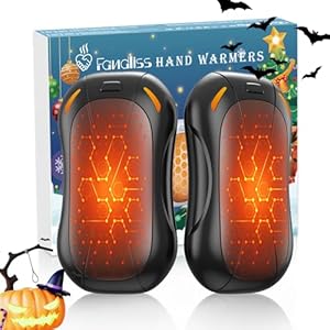 2 Paquetes Calentador de Manos Recargable,FANDLISS 2024 Nuevo 6000mAH Dividido Desmontable Calienta Manos de Bolsillo Calienta Manos Eléctrico Portátil para Camping,Golf,Invierno Aire Libre -Negro