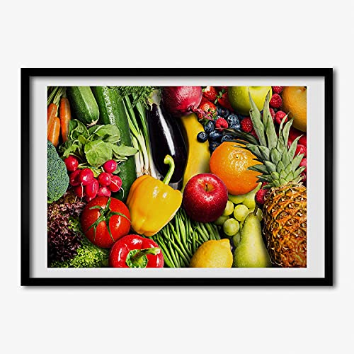 Peinture photo légumes owoce et cadre moderne MDF Tulup 70x50 cm