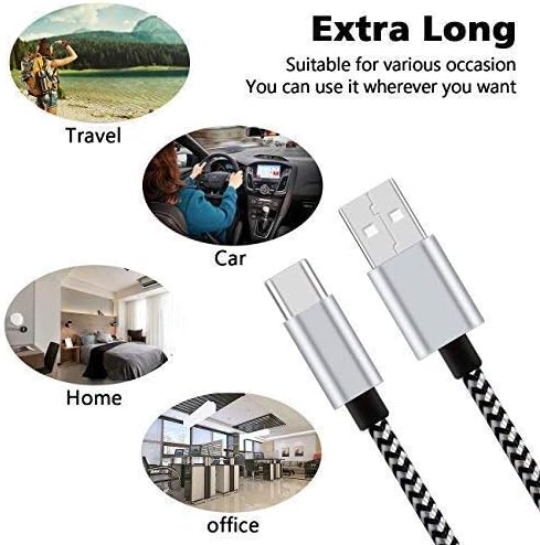 USB C Cable for Nintendo Switch,[10FT 2Pack] Extra Long Durable Nylon Braided Type C Charging Cord for Samsung Galaxy S9 Note 8 S8 S8 plus,Pixel XL,OnePlus 2/3T/5,LG V30 G5 G6 V20,Nexus 6P 5X,Macbook