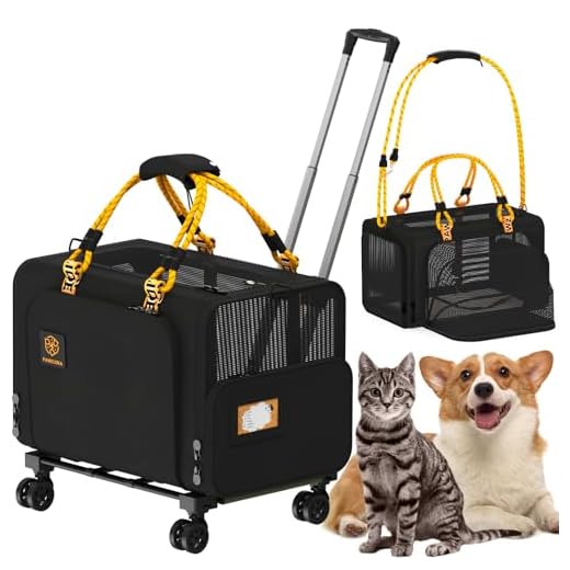 PAWZIDEA Expandable Rolling Pet Carrier