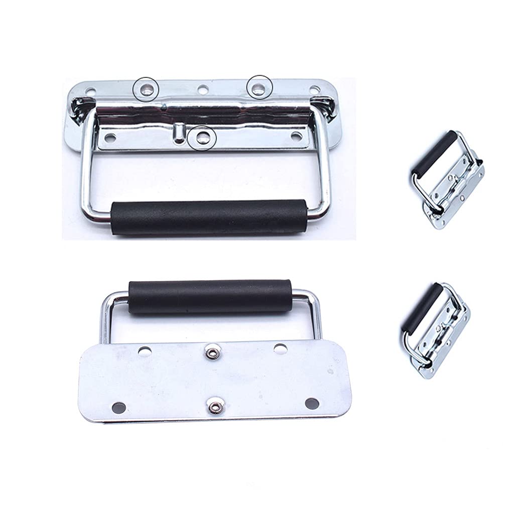 Maniglie Pieghevoli In Acciaio Inox - 2 Pezzi - Per Cassette Attrezzi, Scatole - Argento - Foto 5