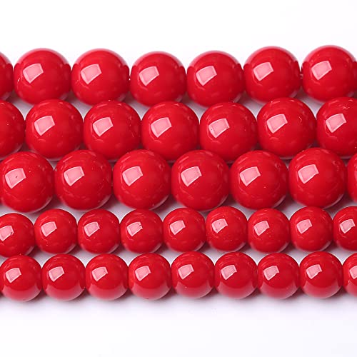 4MM 90PCS Red Glass Round Spacer Loose Beads for Jewelry Making 15 inches DIY Bracelet Necklace