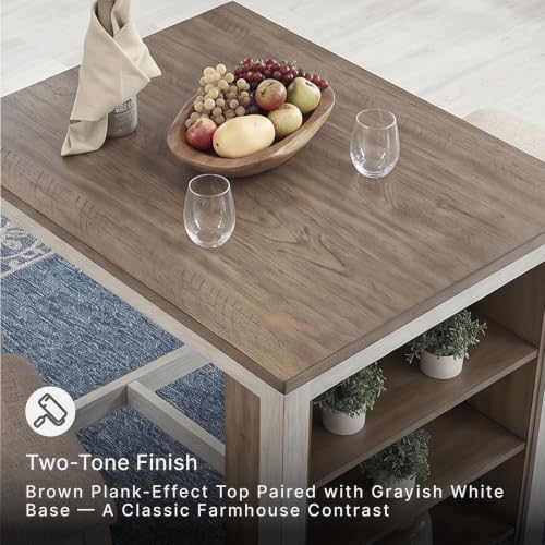 Signature Design by Ashley Skempton 3-Piece Counter Height Dining Table Set - image 5