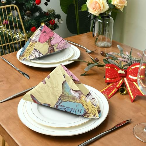 Servilletas de tela cuadradas Spring Birds set de 6 miniatura 3