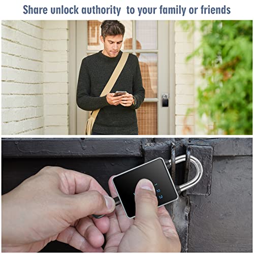 Laxre Smart Padlock With Keys, Bluetooth Keypad Smart Lock, Keyless Entry Front Door Lock,Combination Lock,Water Resistant,App Enabled For Home, Gate,Gym,Outdoor,School,Bike, Locker,Storage Unit #TOP3