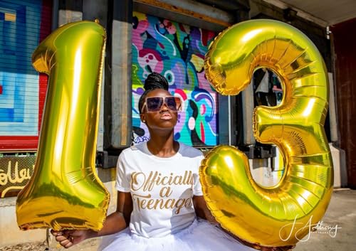 40 Inch Gold 15 Balloons Number, 15th Birthday Decorations For Girl Boys, 15 Year Old Birthday Decorations, Large Foil Mylar 51 Balloons For Party, Engagement, Graduations - 5