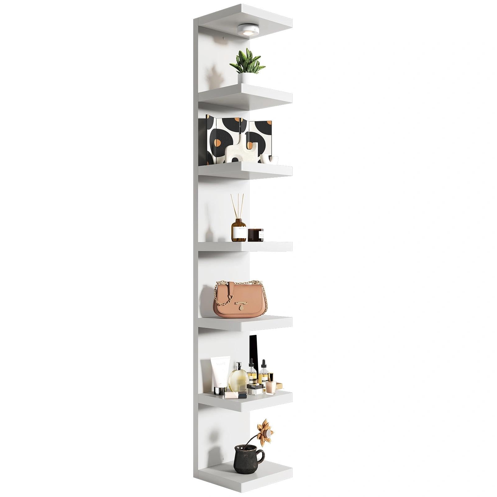 Photo 1 of Sortique 7-Tier White LED Wall Shelf