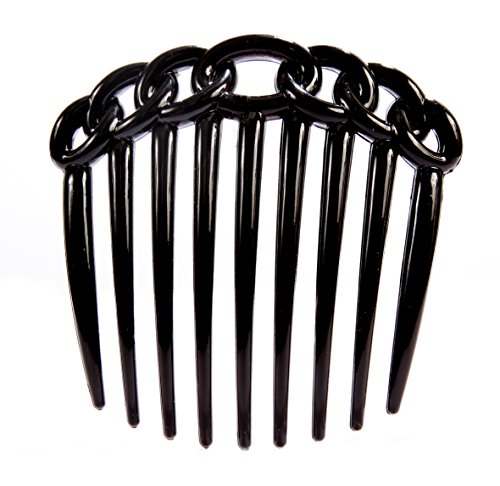 Caravan 9 Teeth Chain Like Design Black French Twist Comb, 0.5 Ounce
