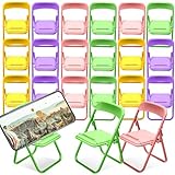 ULDIGI 20個 椅子型携帯電話スタンド ミニ折りたたみチェアデザイン 展開 安定スマホホルダー デスクアクセサリー 小型モバイルブラケット