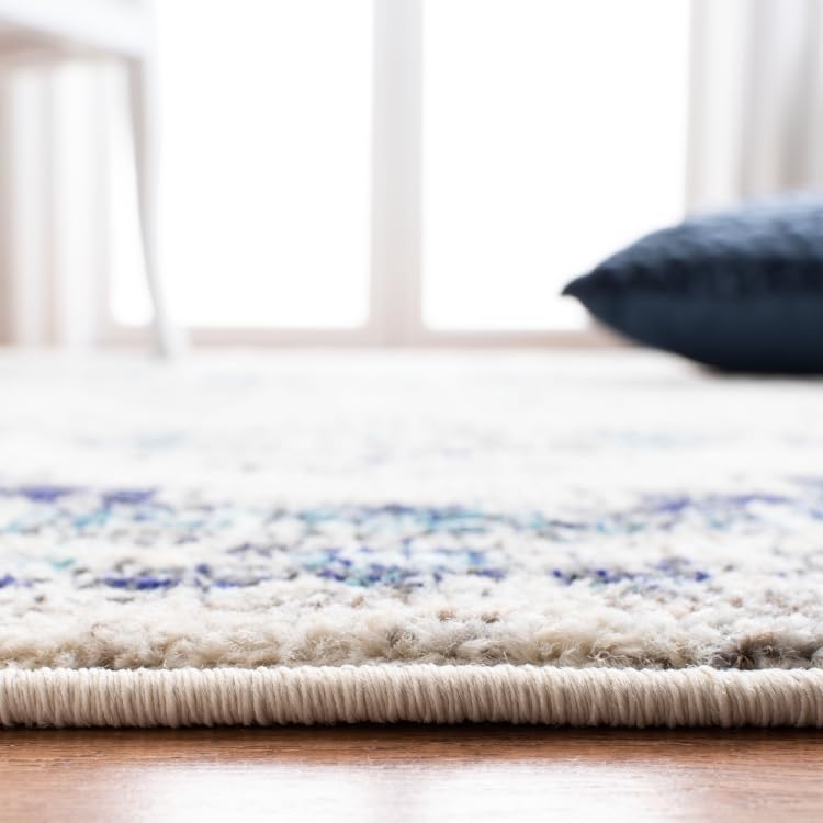 Safavieh Distressed Rug for Living Room Dining Room, Bedroom - Madison Collection, Short Pile, in Ivory and Grey, 90 x 150 cm - Image 4