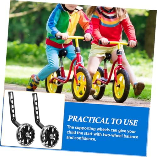 Training Wheels for Bike 4pcs Set Wear-resistant Auxiliary Wheels with Adjustable Stabilizers Replacement for Bicycle Accessories Black miniatura 4