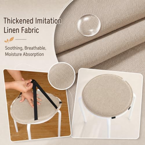 Cojines redondos para silla de comedor de 40 cm transpirables antideslizantes 5