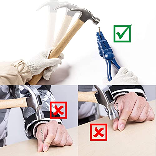Safety Nail Tamper Finger Joint Pliers,Nail Holder for Hammering Safety Plastic Pliers , Home Tool Auxiliary Pliers for Hammering Nails Easy to Position and Keeps Fingers Safe