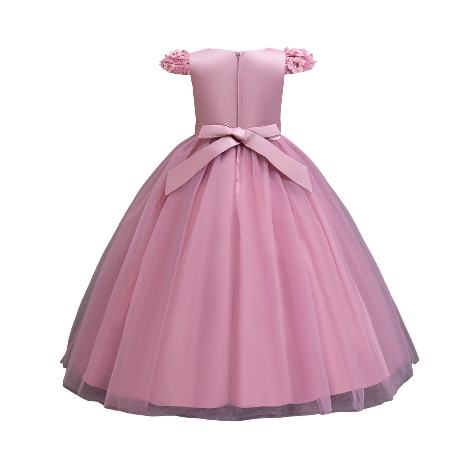 Prinzessin Kleid Mädchen Sommer Ärmellos Festlich Kleid Kinder Rüschen Tüll Sommerkleid Teenager Elegant Abendkleider für Hochzeit Geburtstag A-Linie Dress Blumenmädchen Kleider