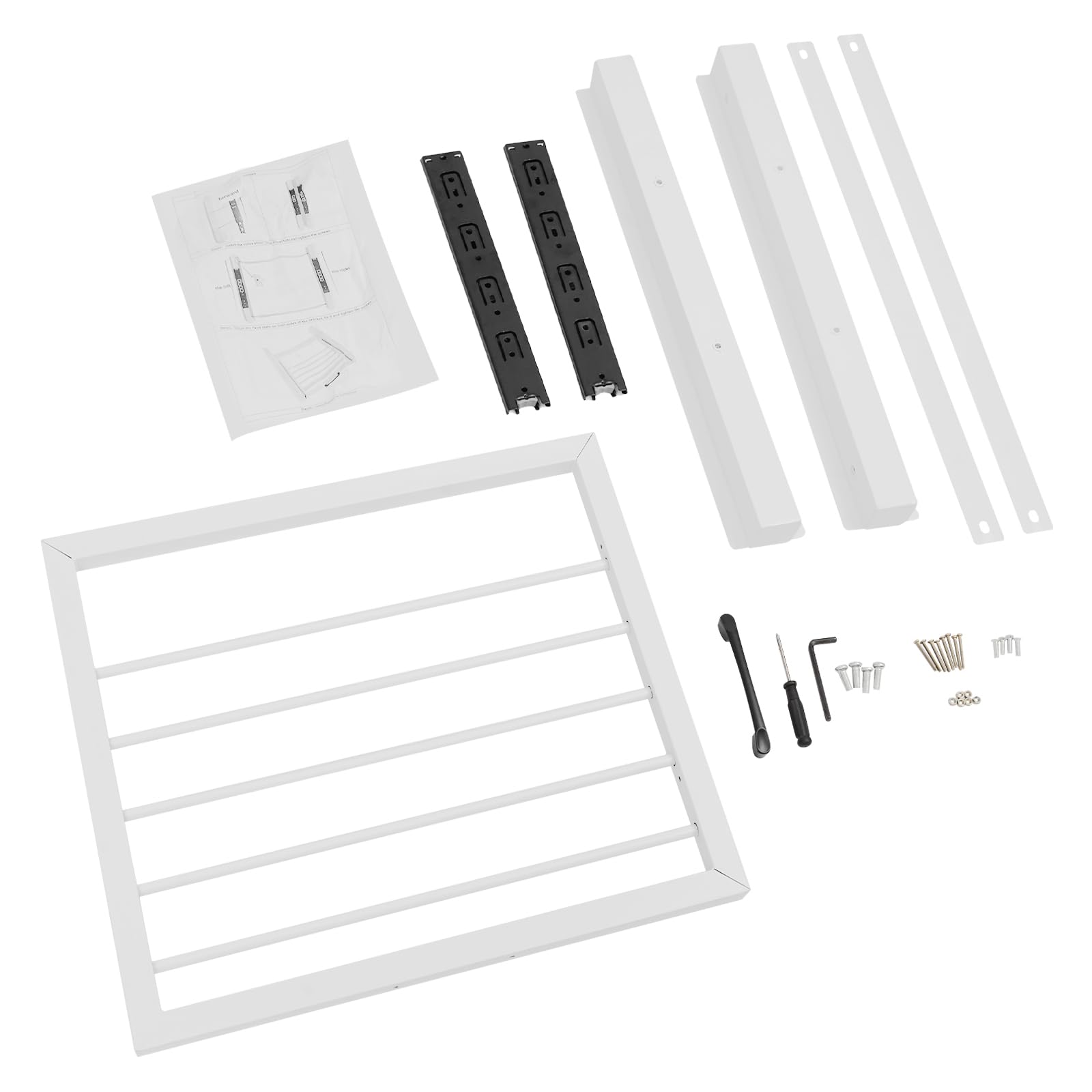 Set di telai di collegamento universali per lavatrice e asciugatrice, set di telaio di collegamento con 5 aste, kit di montaggio intermedio per lavanderia, 61 x 55 cm