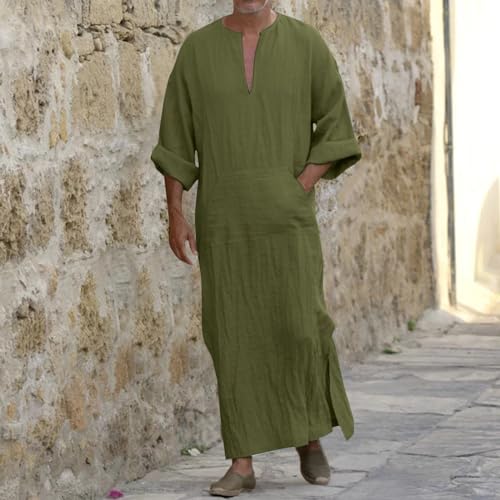 Caftan noir de prière avec poches style traditionnel arabe - 3