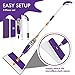 Vorfreude Floor Mop with Integrated Spray, Refillable 700ml Capacity Bottle and Reusable Microfiber Pad (Purple)