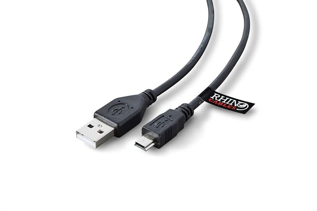 rhinocables USB 2.0 A Male to Mini B 5-Pin Charging Cable Lead Game Console/Controller PS3, Dash Cam, Digital Cameras, GoPro, SatNav, GPS, MP3 Players 3m / 300cm (Black)