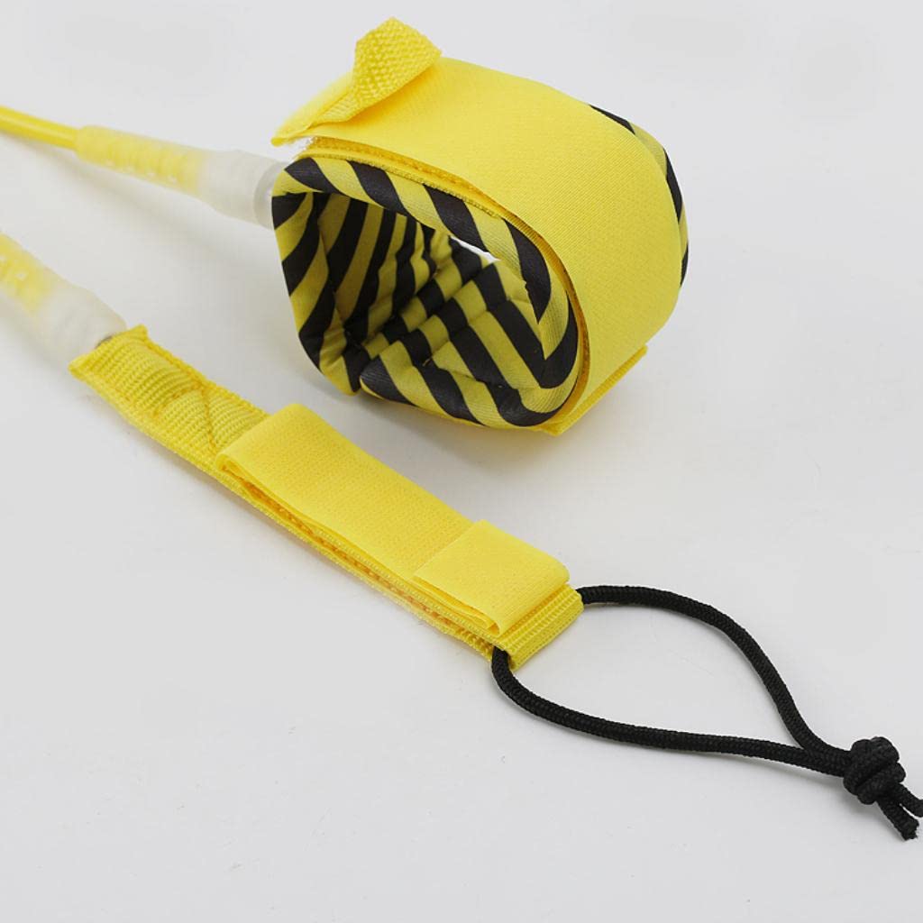 Amagogo Surfboard Leash, Robustes 6 Mm Surfboard Beinseil mit Doppelten Wirbeln, Rostfrei, Gelb 8 Fuß