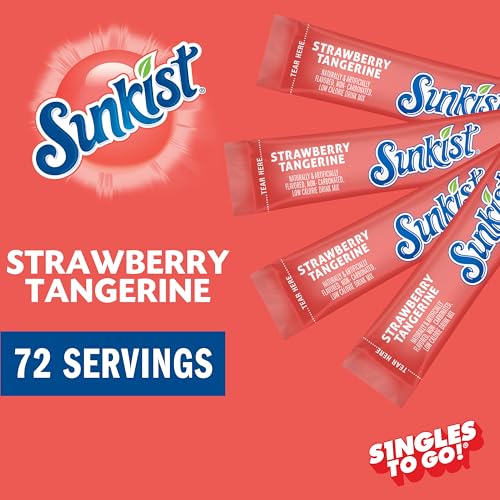 Image of Singles To Go! Sunkist Drink Mix, Strawberry Tangerine, 72 Packets