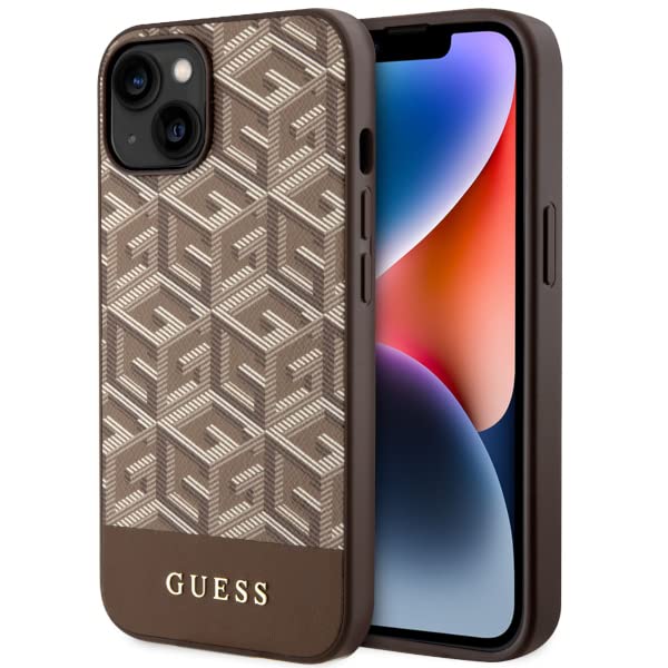 Guess GUHMP14MHGCFSEW Coque Rigide pour iPhone 14 Plus 6,7" Marron