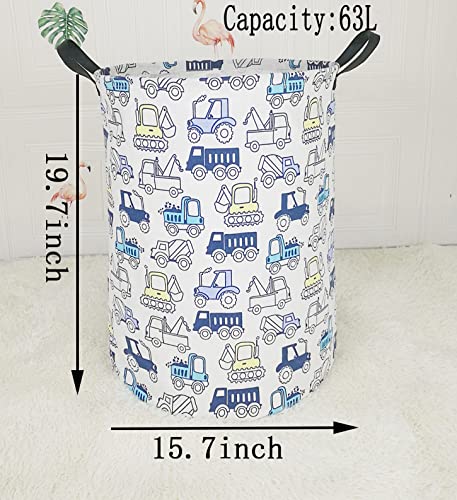Image of Collapsible Kids Laundry Basket Clothes Hamper, Foldable Storage Organizer Bin, Toy Clothes Storage with Handles for Boys Girls Bedroom, Room Decor Cars