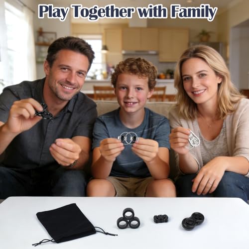 6 Stück Fidget-Spielzeug Set für Erwachsene und Jugendliche – Metallische Schieber&Spinner für Klassenzimmer,Stress und Angst Sensorisches Ring Spielzeug Set geeignet bei Autismus und ADHS
