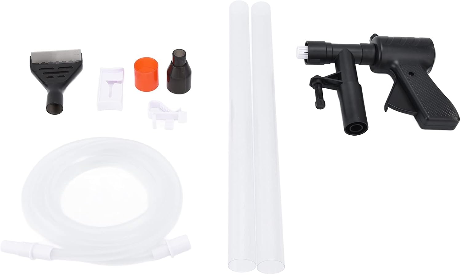 Multifunction Aquarium Gravel Cleaner Water Changer, Fish Tank Sand Cleaner with Hose, Duckbill Suction Inlet for Quick Waste Removal, Plastic Manual Press Pump for Va