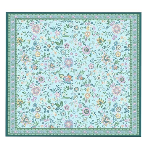 Image of Washable Pee Pads for Dogs 72 inchx 72 inch, Super Absorbent Boho Reusable Puppy Pads with Colorful Flowers Patterns for Potty Training, Floor, Couch, Bed, and Crate