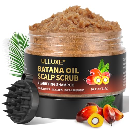Batana Oil Scalp Scrub, champú exfoliante de romero, combate la caspa, alivia el cuero cabelludo seco con picazón, nutre, limpia y estimula el crecimiento del cabello, 310 g