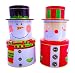 Christmas Cookie Tins with Lids - Santa Claus and Snowman Nesting Boxes: Candy, Cookie, Treats and Chocolate Decorative Holiday Storage Jars, Best Xmas Gift Set for Homemade Presents and Keepsakes