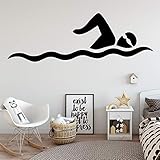 Spaß Schwimmen Freestyle Wandaufkleber Jungen Schlafzimmer Abziehbilder Art Deco Wandbild Aufkleber A5 M 30x 89cm
