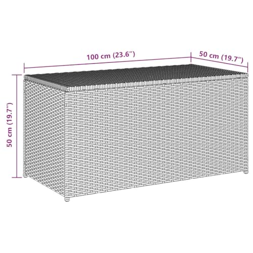 vidaXL Caja de Almacenaje de Jardín Ratán Sintético Casa Hogar Decoración Estilo Cofre Baúl Arcón Mobiliario Muebles Bricolaje 100x50x50 cm Marrón - imagen 3