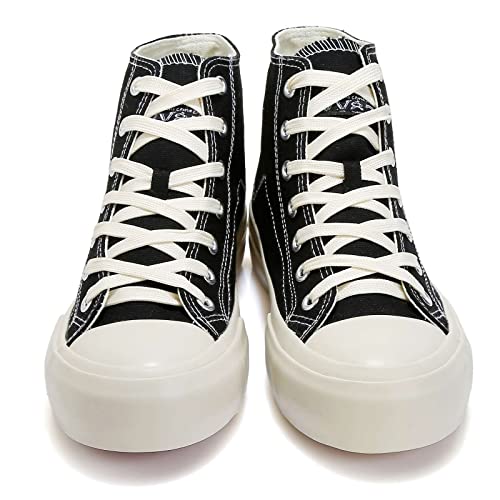 Yyspr Women’s Fashion High Top Canvas Sneakers Lace Up Casual Classic Comfort Walking Shoes Black 8.5 Us #TOP3