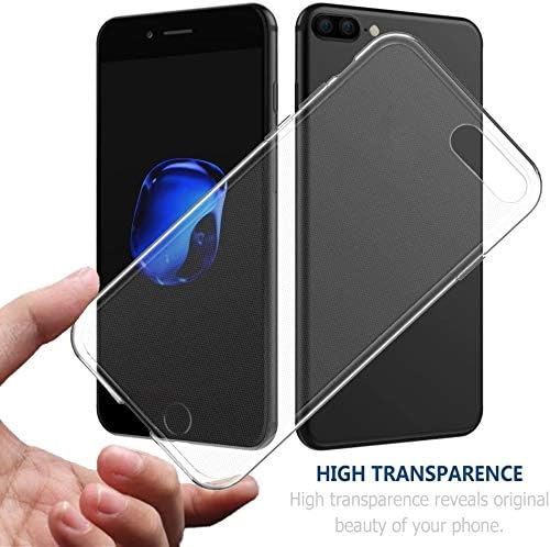 Simpeak Soft TPU Transparent Protector Clear Case Compatible with iPhone 7 Plus/8 Plus, Anti Slip, Scratch Resistant,Clear
