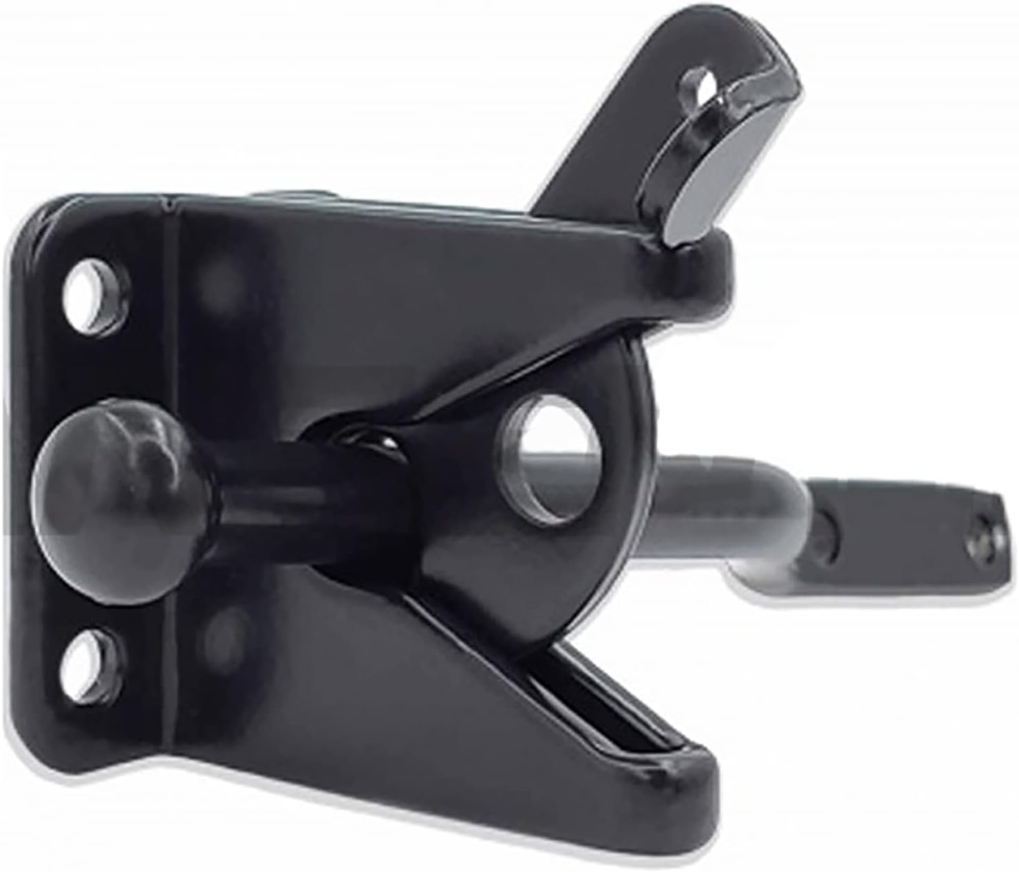 Self Locking Gate Latch Gravity Lever Fence Gate Latch for Wooden Fence Gate Door Powder Coated Door Buckle Black
