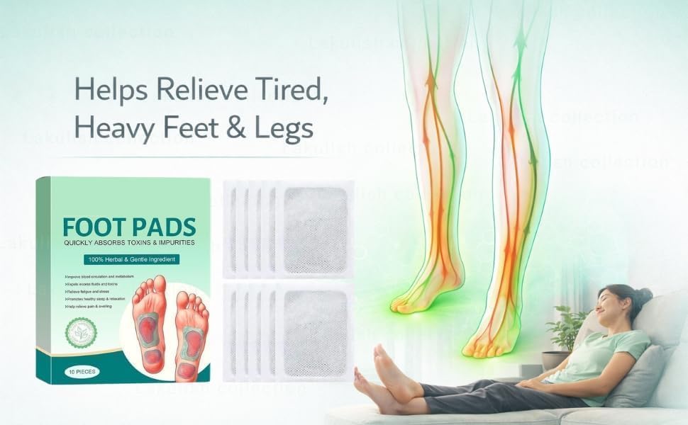Image of Natural Detox Foot Pads Overnight Cleanse Patch 20 Pieces Herbal Bamboo Vinegar Toxin Relief Adhesive Stickers for Relaxation Sleep Support and Foot Care