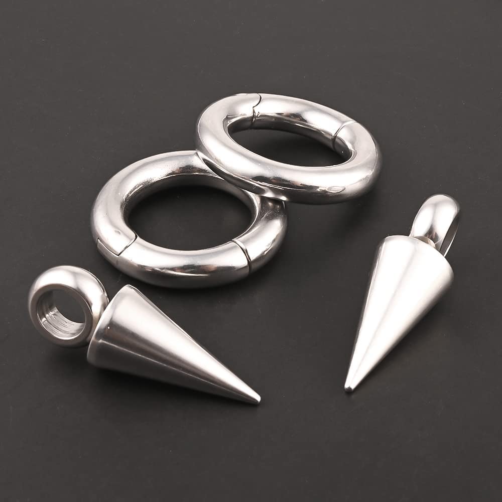 Vankula Pesi Orecchie per lobi Peso Dilatatori lobo in Acciaio inossidabile piercing espansori Gioielli Uomo Donna 6mm Nero Argento Oro