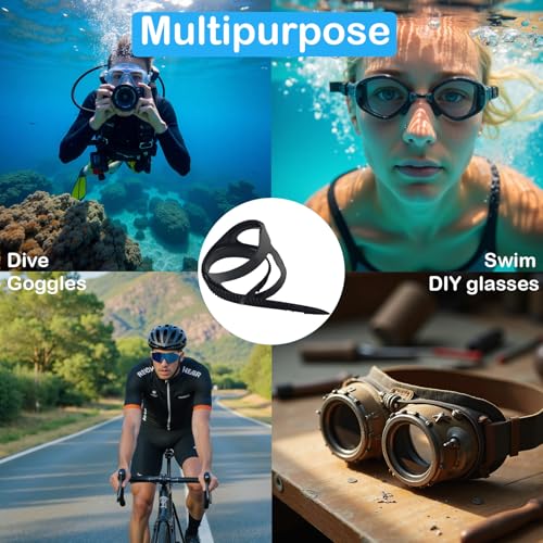 57lilina 1Pcs Universal Silicone Replacement Scuba Mask Strap, Black Dive Mask Strap, Swimming Goggles Glasses Head Band Parts Accessories for Diving Swim Snorkel