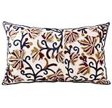Kokaaee Embroidered Lumbar Pillow Cover - 20x12 Decorative Pillow Cover with Zipper Aesthetic Cute Design Boho Spring Summer Throw Pillowcase for Living Room Couch Sofa Bed, Fall Flower